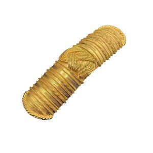 ACCESSOCRAFT NY Belt Buckle Big Bold Matte Gold Statement Buckle Vintage Signed